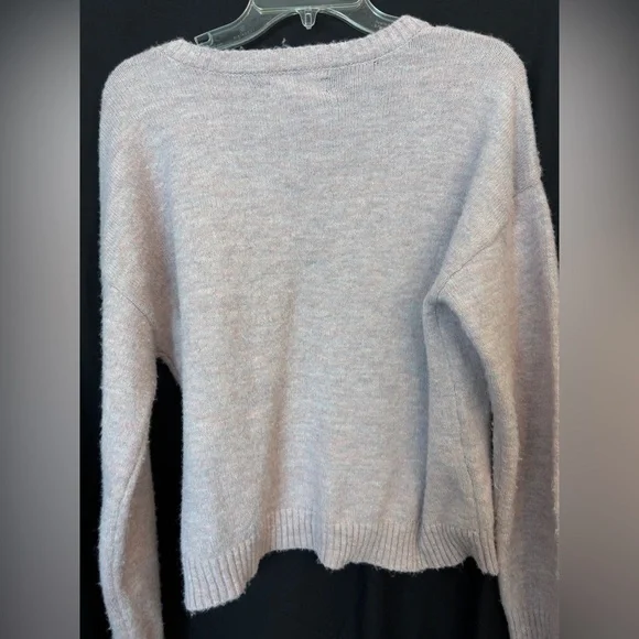 Lucky Brand Women's Light Purple and Sparkle V-Neck Sweater Women’s Size M - Picture 5 of 7